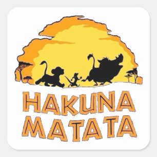 Hakuna Matata Silhouette Quadratischer Aufkleber