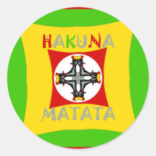 Hakuna Matata Spaßige Rasta-Farben: Lebendig & Sor Runder Aufkleber