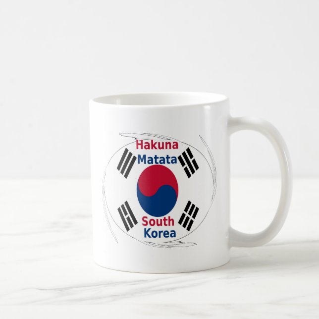 Hakuna Matata Südkorea Art Print/Graphic Kaffeetasse (Rechts)