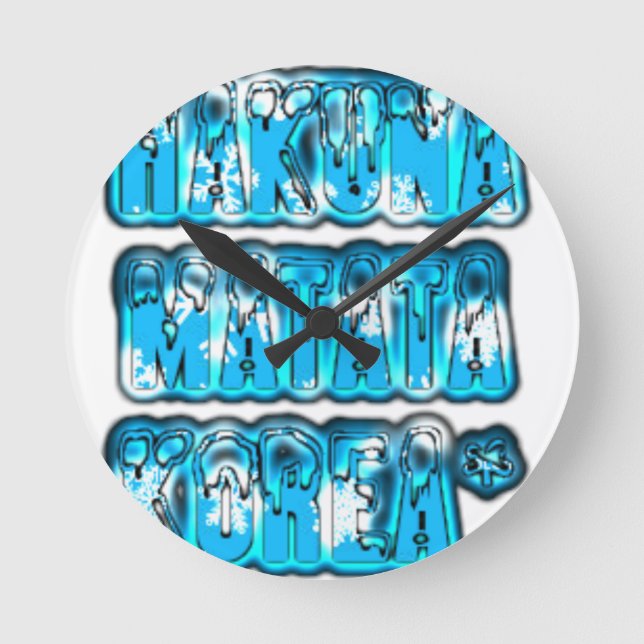 Hakuna Matata Südkorea Art Print/Graphic Runde Wanduhr (Vorderseite)