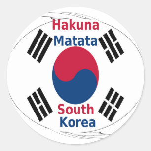Hakuna Matata Südkorea Art Print/Graphic Runder Aufkleber
