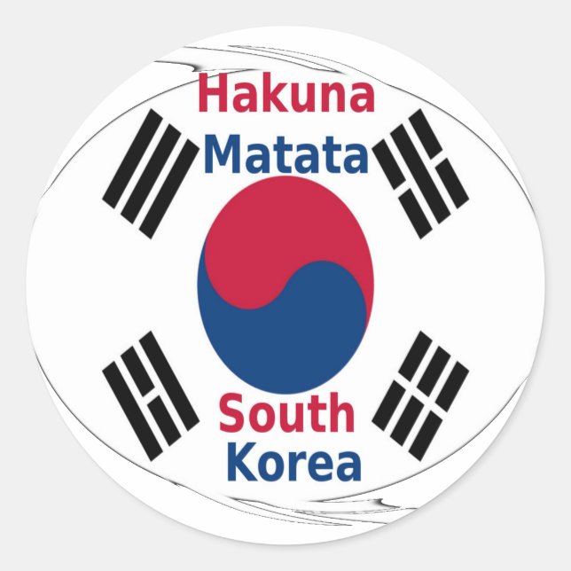 Hakuna Matata Südkorea Art Print/Graphic Runder Aufkleber (Vorderseite)