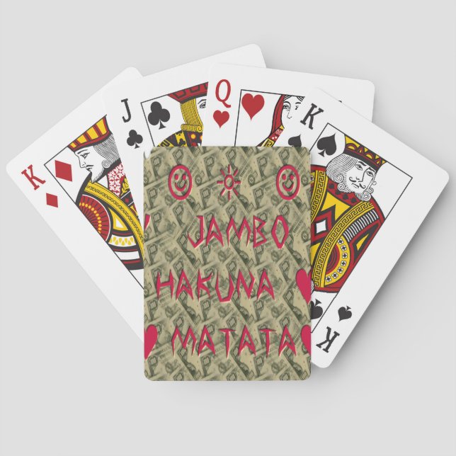 Hakuna Matata Talk Money Art Print Design Spielkarten (Rückseite)