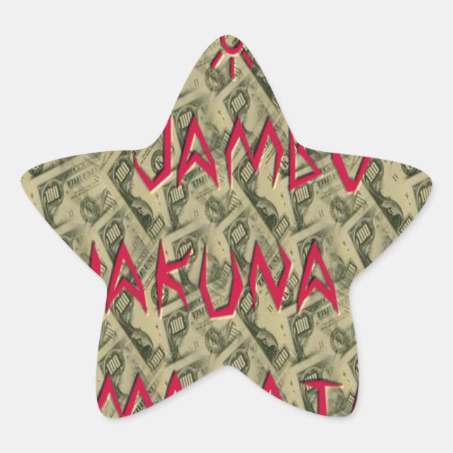 Hakuna Matata Talk Money Art Print Design Stern-Aufkleber (Vorderseite)