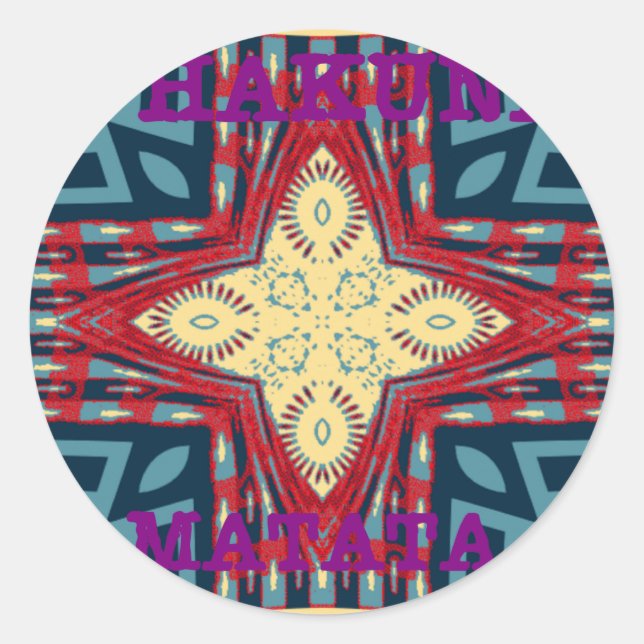 Hakuna Matata Text Hope Abstrakt Art Print Design Runder Aufkleber (Vorderseite)