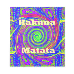 Hakuna Matata - Whirlpool-Design mit lebhaften Far Notizblock
