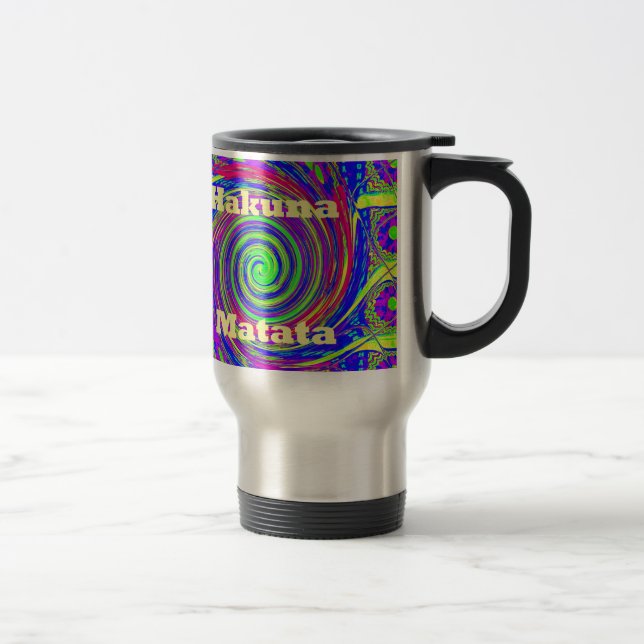 Hakuna Matata - Whirlpool-Design mit lebhaften Far Reisebecher (Rechts)
