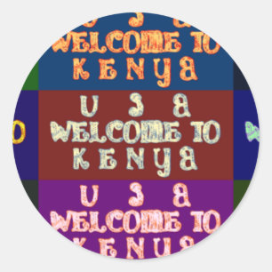 Hakuna Matata Willkommen in Kenia.png Runder Aufkleber