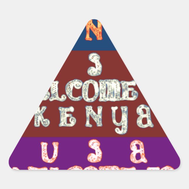 Hakuna Matata Willkommen in Kenya.png Dreieckiger Aufkleber (Vorderseite)