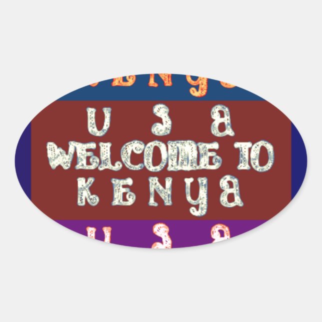 Hakuna Matata Willkommen in Kenya.png Ovaler Aufkleber (Vorderseite)