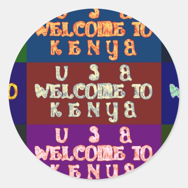 Hakuna Matata Willkommen in Kenya.png Runder Aufkleber (Vorderseite)
