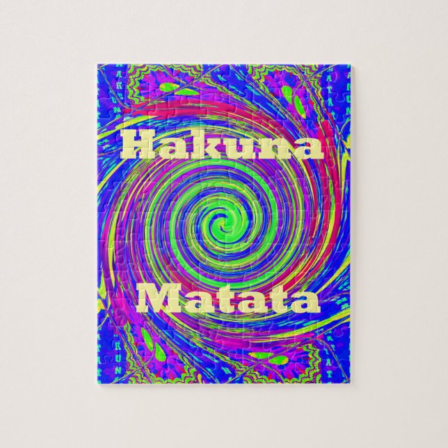 Hakuna Matata – Wirbeldesign mit lebendigen Farben (Vertikal)