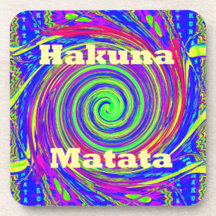 Hakuna Matata – Wirbeldesign mit lebendigen Farben Untersetzer