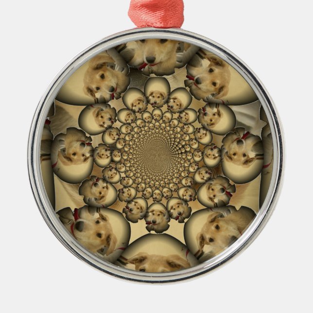 Hakuna Matta Puppies und Hunde unendlich phantasti Silbernes Ornament (Vorne)