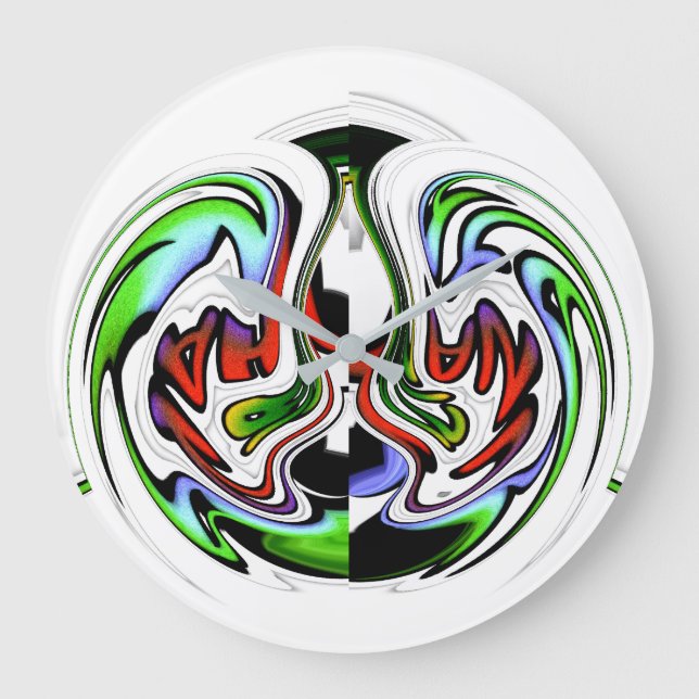 HakunaMatata hakunamatata Geschenkfarben Große Wanduhr (Vorderseite)