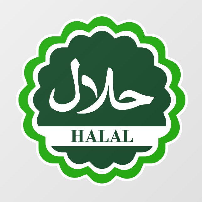 Halal-Lebensmittel-Geschäft-Fenster-Aufkleber-Deko Fensteraufkleber (Blatt)