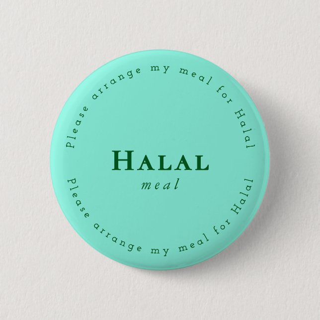 Halal meal Request Badge, Light green, Dark green Button (Vorderseite)