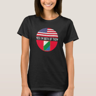 Halb-Amerikaner Halb-Abruzzo USA Flaggenfamilie He T-Shirt