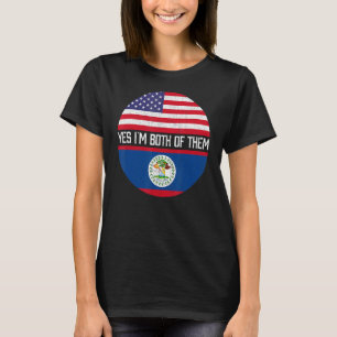 Halb-Amerikaner Halb-Belizer-Amerikaner Flaggenfam T-Shirt