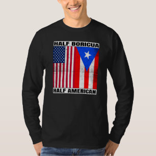 Halb Amerikaner Halb Boricua Puertorican USA Puert T-Shirt