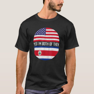 Halb Amerikaner Halb-Costa-Amerikaner-Flaggenfamil T-Shirt