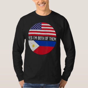 Halb Amerikaner Halb Filipino USA Flaggenfamilie H T-Shirt