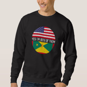 Halb Amerikaner Halb grenadische Flagge Familie He Sweatshirt