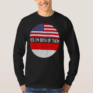 Halb Amerikaner halb indonesische Flaggenfamilie H T-Shirt