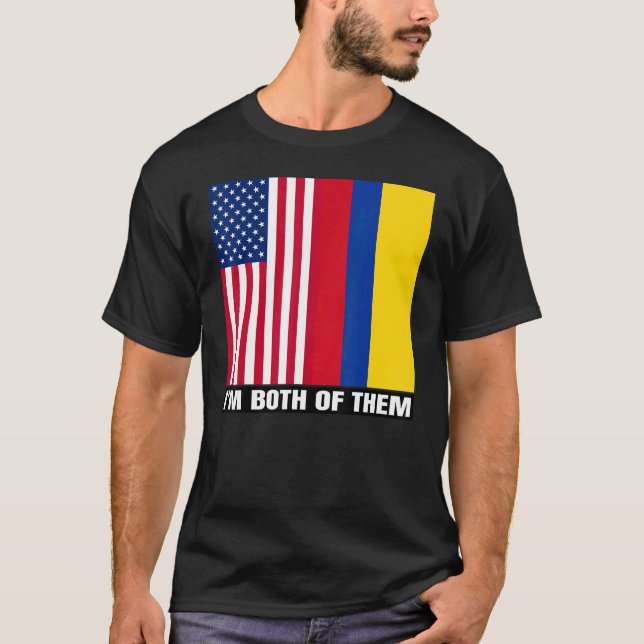 Halb Amerikaner Halb kolumbianisches Erbe USA & Ko T-Shirt (Vorderseite)