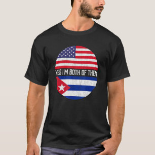 Halb Amerikaner Halb kubanische Flagge Familie Erb T-Shirt