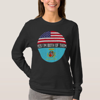 Halb Amerikaner Halb-Latium Flaggenfamilie T-Shirt