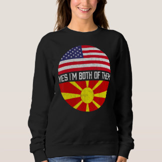 Halb-Amerikaner, halb makedonische Flagge Familie  Sweatshirt