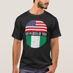 Halb Amerikaner halb nigerianische Flagge Familie  T-Shirt