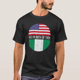 Halb Amerikaner halb nigerianische Flagge Familie  T-Shirt