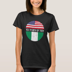 Halb Amerikaner halb nigerianische Flagge Familie  T-Shirt
