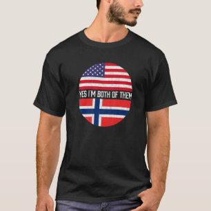 Halb-Amerikaner, Halb-Norweger-Flaggenfamilie T-Shirt