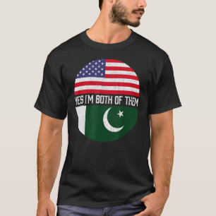 Halb-Amerikaner, halb pakistanische Flaggenfamilie T-Shirt