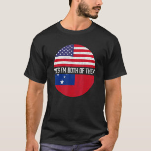 Halb Amerikaner, halb Samoaner Flagge Familie Erbe T-Shirt