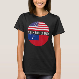 Halb Amerikaner, halb Samoaner Flagge Familie Erbe T-Shirt