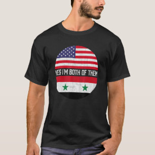 Halb-Amerikaner, halb syrische Flagge Familie Erbe T-Shirt