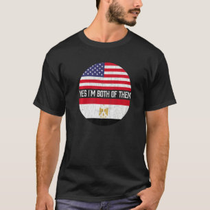 Halb Amerikaner Halbe ägyptische Flagge Familie He T-Shirt