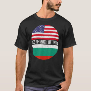 Halb-Amerikaner Halbe bulgarische Flagge Familie H T-Shirt
