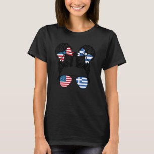Halb-Amerikaner Halbe griechische Girl USA Griechi T-Shirt