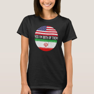 Halb-Amerikaner Halbe iranische Flagge Familie Her T-Shirt