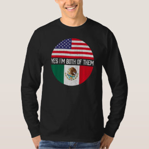 Halb-Amerikaner Halbe mexikanische Flagge Familie T-Shirt