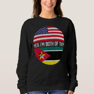 Halb Amerikaner Halbe mosambikanische Flaggenfamil Sweatshirt