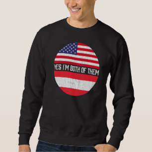 Halb-Amerikaner Halbe Österreichische Flagge Famil Sweatshirt