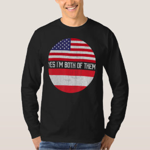 Halb-Amerikaner Halbe Österreichische Flagge Famil T-Shirt