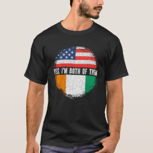 Halb-Amerikaner-Halbfahne der ivorischen USA-Flagg T-Shirt