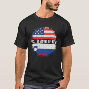 Halb Amerikaner Halbfinale slowenische Flagge USA T-Shirt